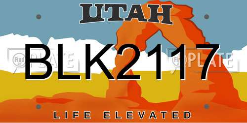 BLK2117 Utah License Plate