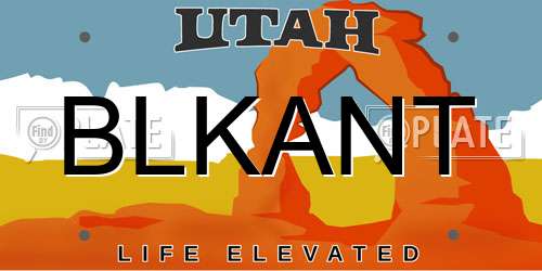 BLKANT Utah License Plate
