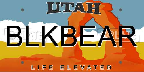 BLKBEAR Utah License Plate