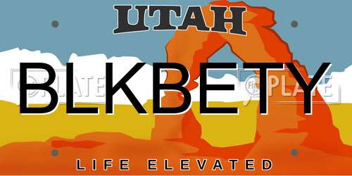BLKBETY Utah License Plate