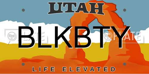 BLKBTY Utah License Plate
