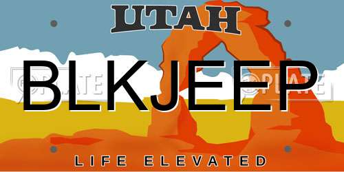 BLKJEEP Utah License Plate