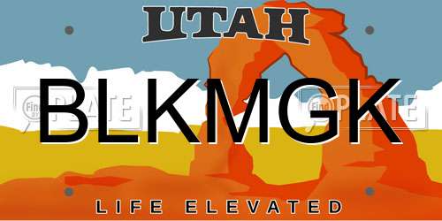 BLKMGK Utah License Plate