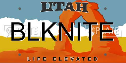 BLKNITE Utah License Plate