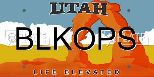 BLKOPS Utah License Plate