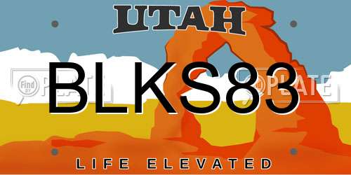 BLKS83 Utah License Plate