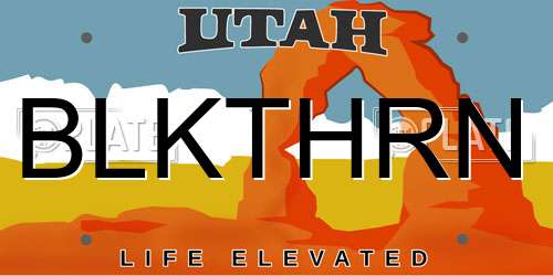 BLKTHRN Utah License Plate
