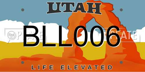BLL006 Utah License Plate