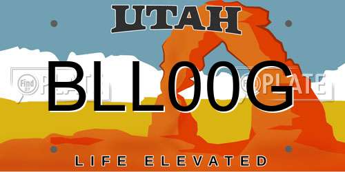 BLL00G Utah License Plate