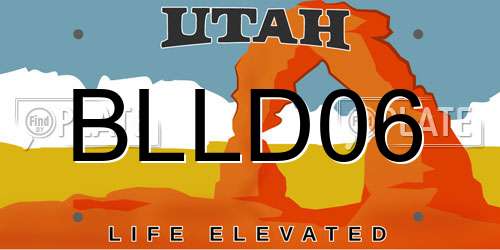 BLLD06 Utah License Plate