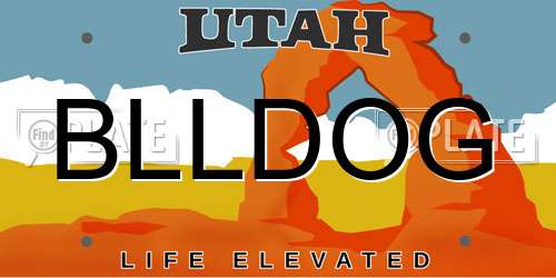 BLLDOG Utah License Plate