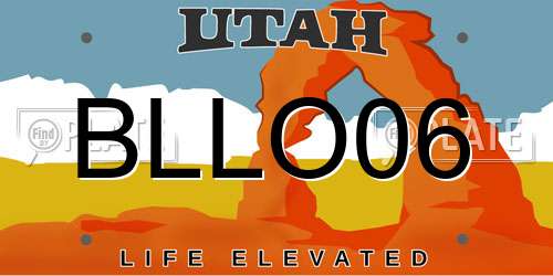 BLLO06 Utah License Plate