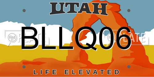 BLLQ06 Utah License Plate