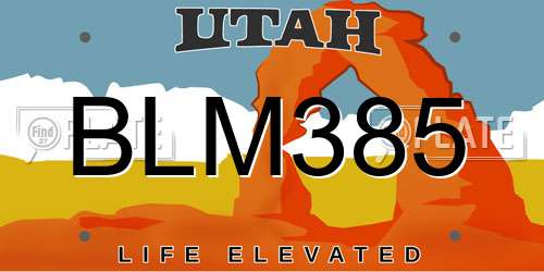 BLM385 Utah License Plate