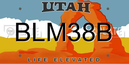 BLM38B Utah License Plate