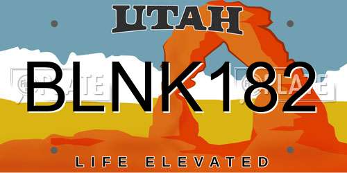 BLNK182 Utah License Plate