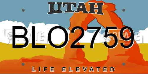 BLO2759 Utah License Plate