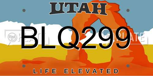 BLQ299 Utah License Plate