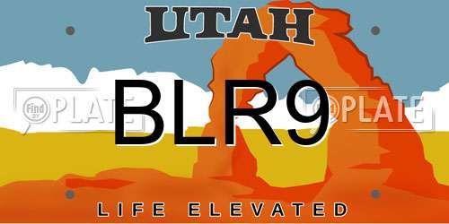 BLR9 Utah License Plate