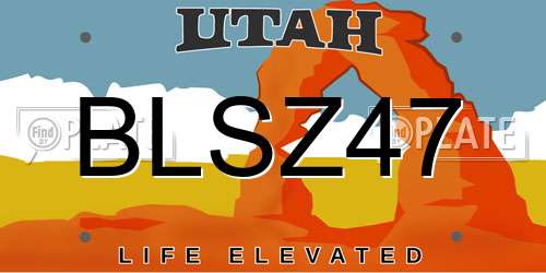 BLSZ47 Utah License Plate