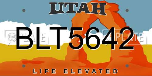 BLT5642 Utah License Plate