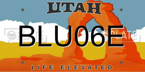 BLU06E Utah License Plate