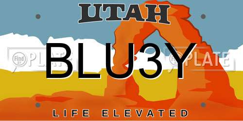 BLU3Y Utah License Plate