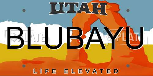 BLUBAYU Utah License Plate