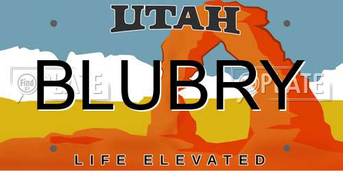 BLUBRY Utah License Plate