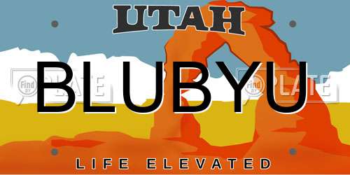 BLUBYU Utah License Plate