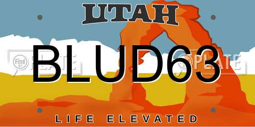 BLUD63 Utah License Plate