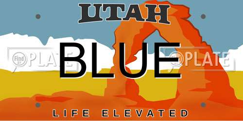 BLUE Utah License Plate