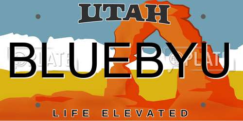 BLUEBYU Utah License Plate