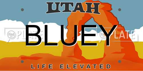 BLUEY Utah License Plate