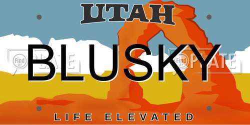 BLUSKY Utah License Plate