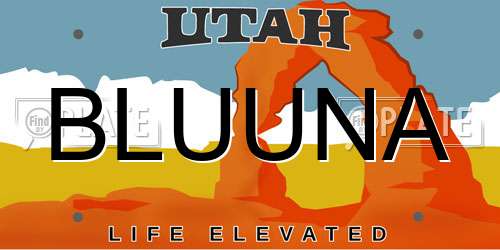 BLUUNA Utah License Plate