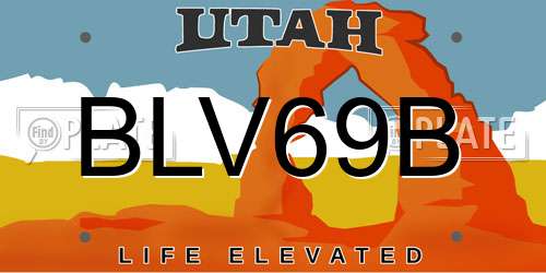 BLV69B Utah License Plate