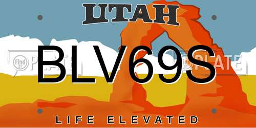 BLV69S Utah License Plate