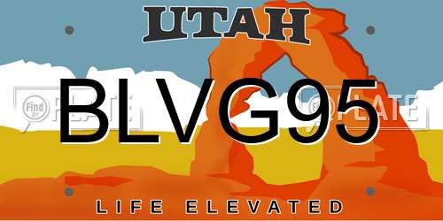 BLVG95 Utah License Plate