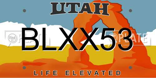 BLXX53 Utah License Plate