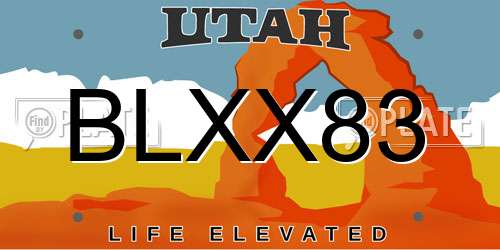 BLXX83 Utah License Plate