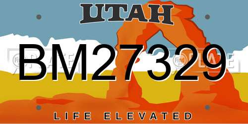 BM27329 Utah License Plate