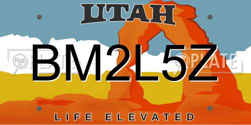 BM2L5Z Utah License Plate