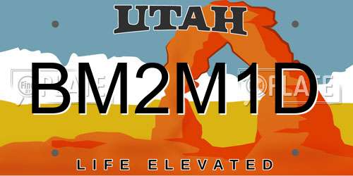 BM2M1D Utah License Plate