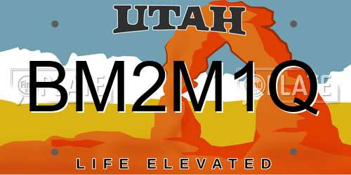 BM2M1Q Utah License Plate