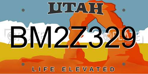 BM2Z329 Utah License Plate