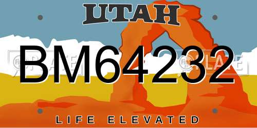 BM64232 Utah License Plate