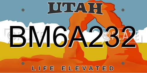 BM6A232 Utah License Plate