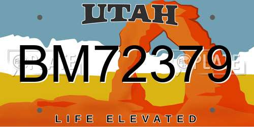BM72379 Utah License Plate