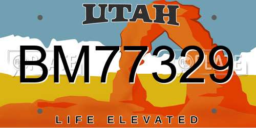 BM77329 Utah License Plate
